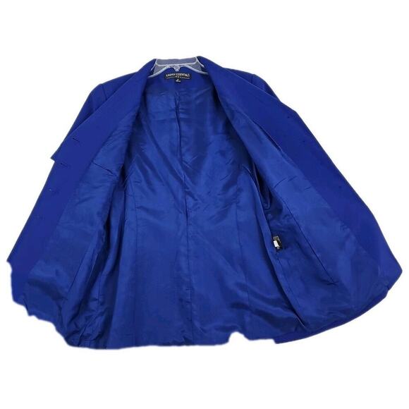 Kasper Essentials ASL~Woman Sz. 10~Royal Blue Jacket Blazer Short Sleeve Button - Picture 4 of 12